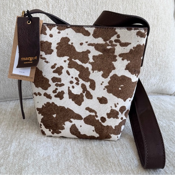 Margot New York Kaye Mini Bucket Crossbody Cowhide Shoulder Bag - Picture 4 of 13